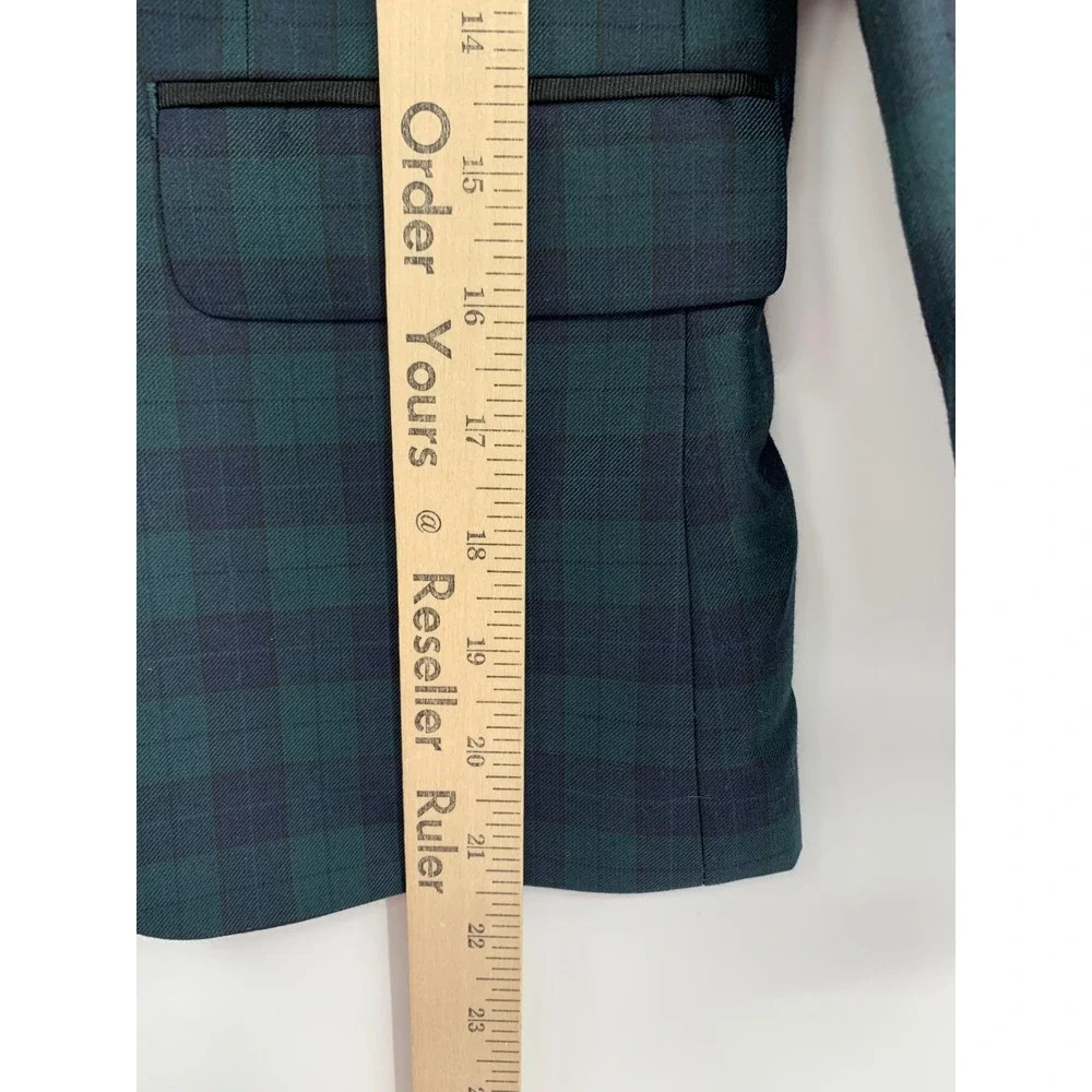 Ralph Lauren Blazer Jacket Boys 10R Green Blue Plaid Tuxedo Christmas NEW